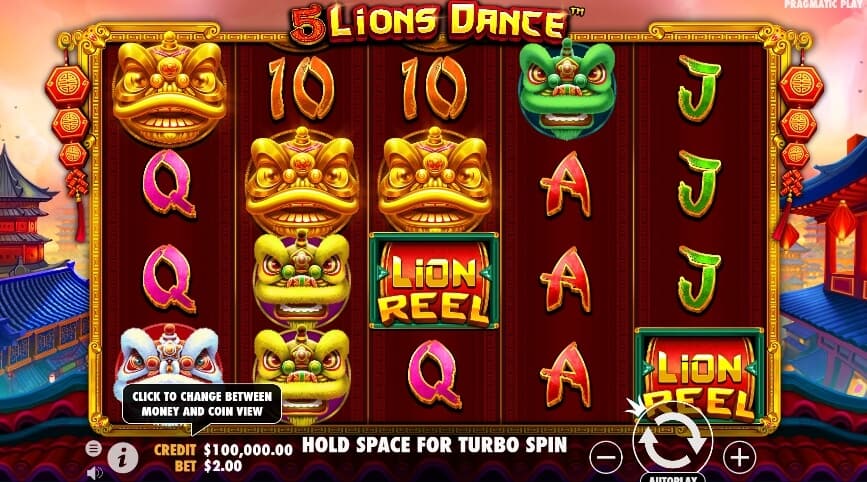 5 Lions Dance ค่าย PRAGMATIC PLAY slotgame6666 kng365slot